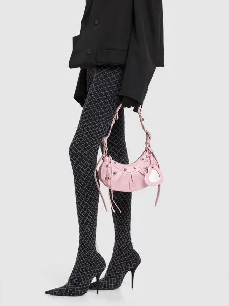 Δερμάτινη τσάντα Balenciaga Le Cagole ροζ