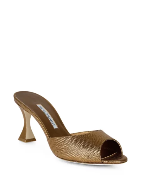 Papuci tip mules Manolo Blahnik din piele maro