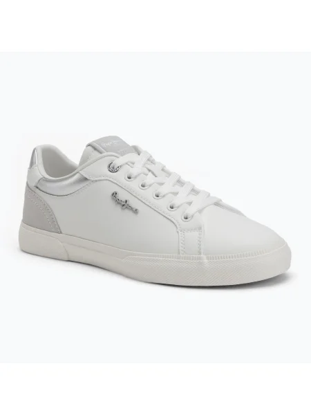 Dámske topánky Pepe Jeans Kenton Court silver biela