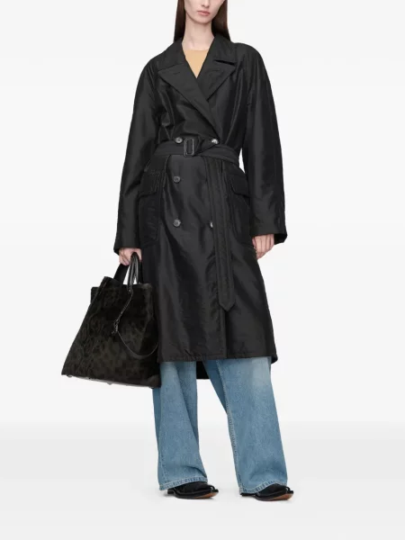 Двуредно палто Maison Margiela черно
