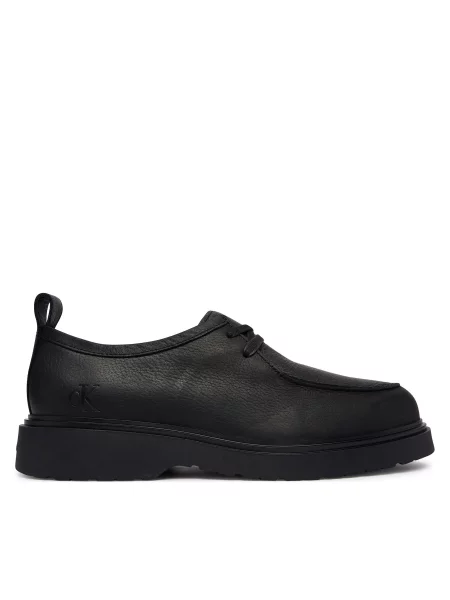 Pantofi Calvin Klein Combat Apron Laceup Tu Lth negru