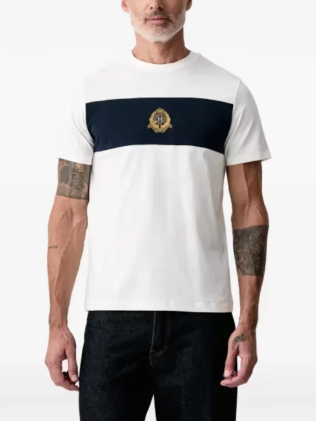 Tricou Hackett London cu broderie alb