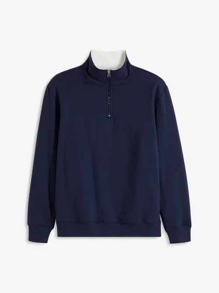 Bluza termiczna ze stójką na ciepłej podszewce niebieska