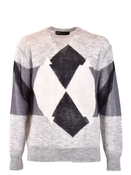 Pulover Neil Barrett cu imprimeu geometric negru