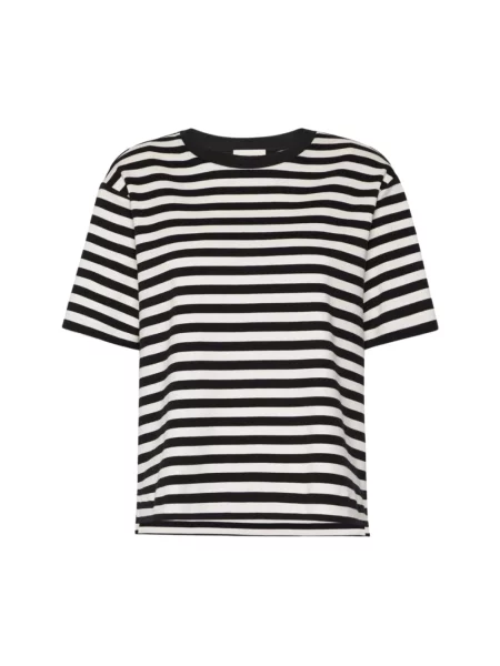 Koszulka Weekend Max Mara w paski z paskiem czarna