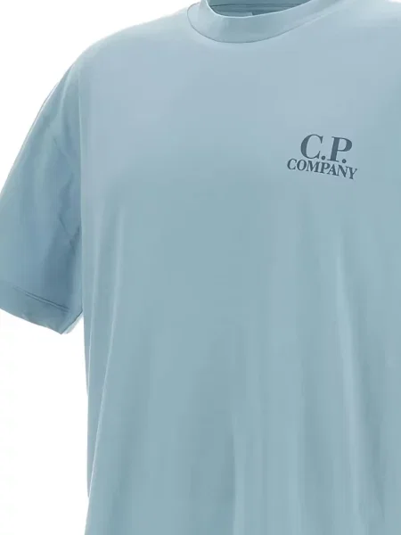 Тениска C.p. Company с автограф синьо