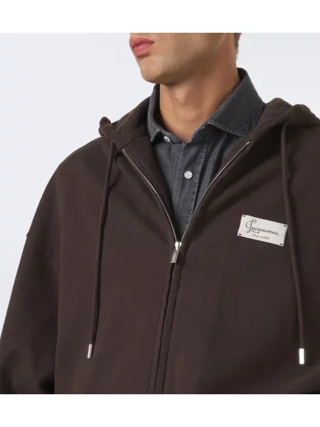 Hanorac cu glugă Jacquemus din fleece maro