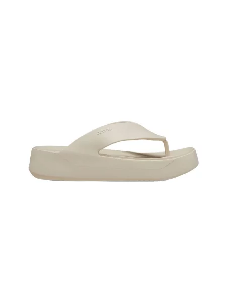 Papuci Crocs cu platformă bej