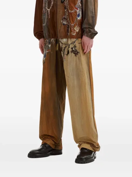 Pantaloni Doublet zdrențuiți maro