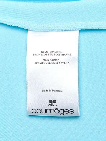 Top Courreges cu gât halter albastru