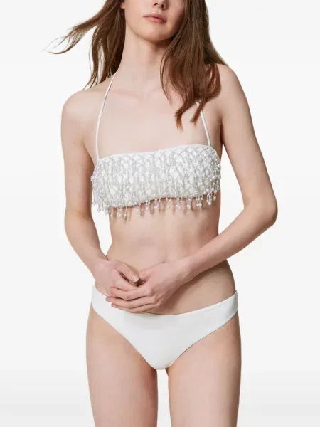 Bikini Twinset cu mărgele alb