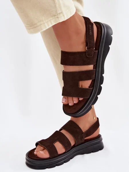 Sandali Big Star Shoes iz semiša črna