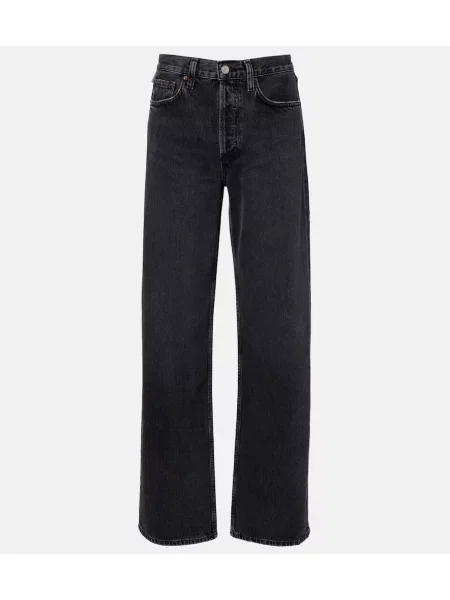 Blugi Agolde cu talie joasă gri