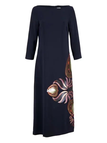 Rochie Paula cu broderie albastru