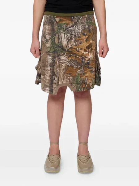 Spódnica midi Gina Corrieri z nadrukiem do kolan brązowa