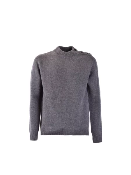 Sweter z golfem Dondup wełniany do golfa szary