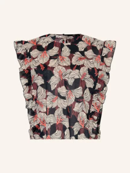 Lanius Bluzka Z Falbanami blau czarna