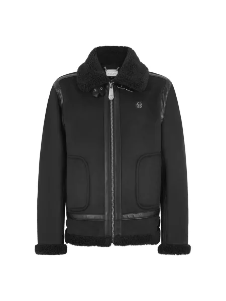Kurtka skórzana Philipp Plein czarna