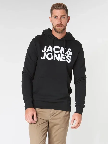 JACK & JONES Mikina / biela čierna