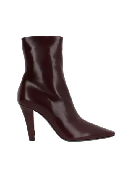 Botki Saint Laurent skórzane brązowe