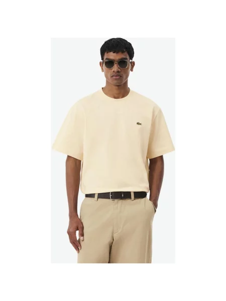 Koszulka z krótkim rękawem Lacoste Heavy Cotton Jersey XS beżowy