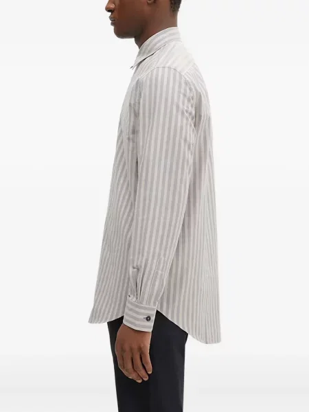 Cămașă Paul Smith cu dungi lungă gri
