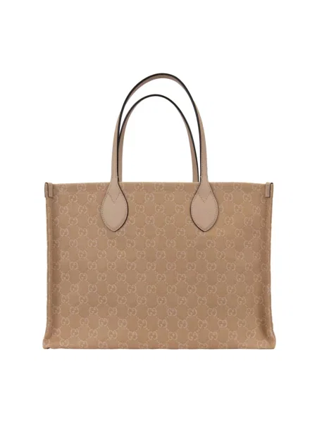 Shopperka Gucci skórzana beżowa