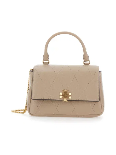 Torebka crossbody Tory Burch pikowana beżowa