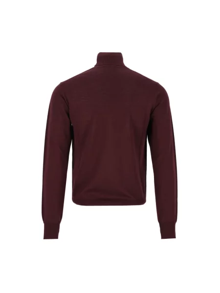 Sweter z golfem Emporio Armani wełniany czerwony