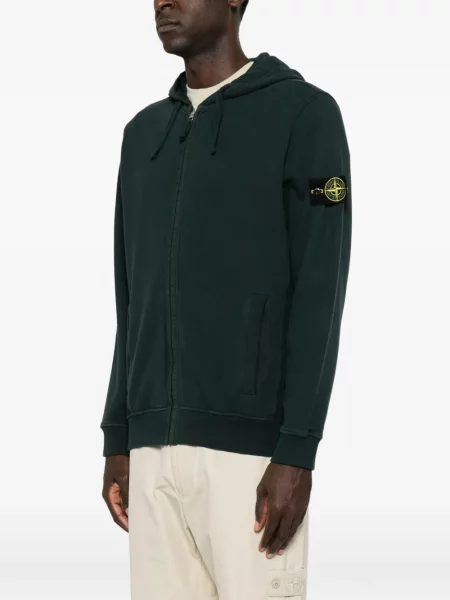 Hanorac cu glugă Stone Island cu strasuri verde