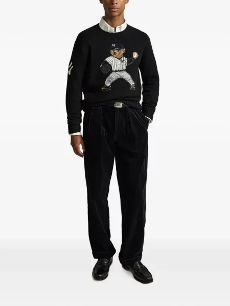 Hálós kockás pólóing Polo Ralph Lauren nyomtatás fekete