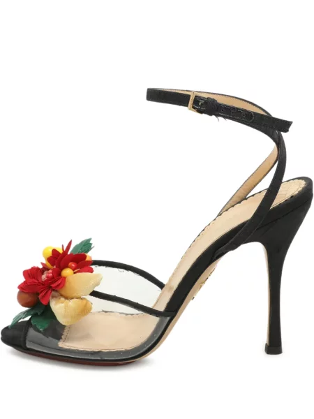 Sandale Charlotte Olympia cu model floral negru