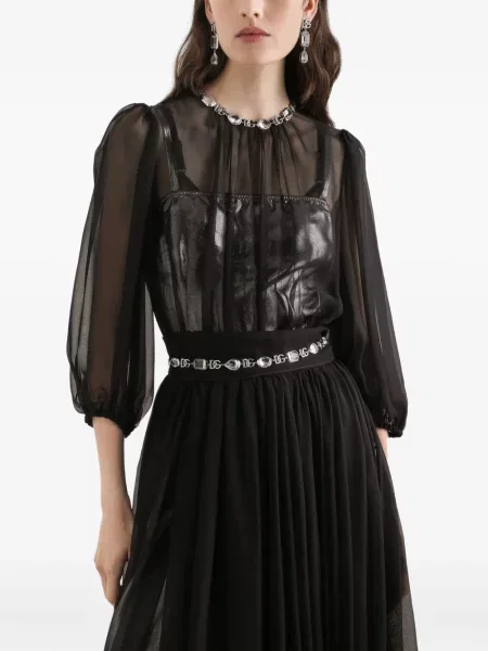 Κοστούμι φόρεμα Dolce & Gabbana από σιφόν μαύρο