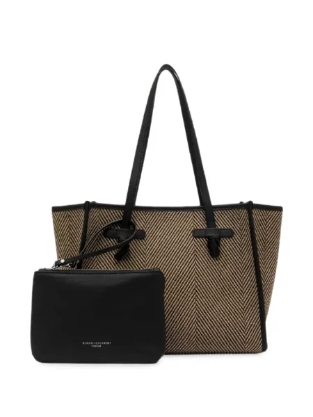 Geantă Gianni Chiarini cu model herringbone negru