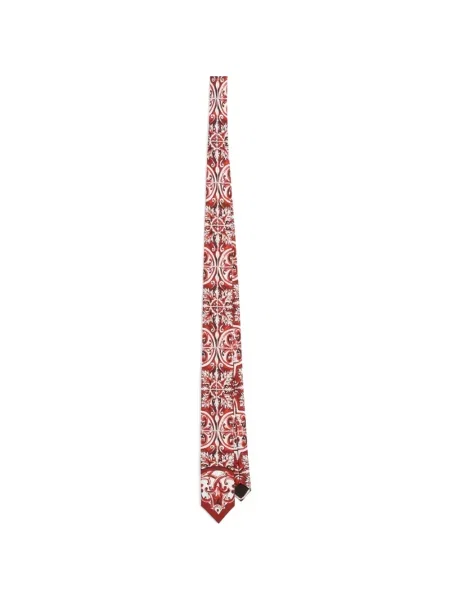 Cravată Dolce & Gabbana de mătase cu imagine roșu