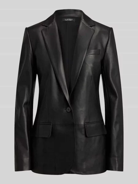 Żakiet o kroju regular fit z naturalnej skóry Lauren Ralph Lauren czarna