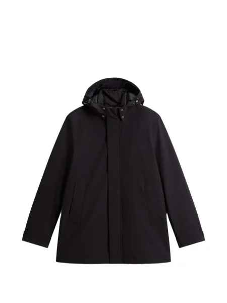Scurt palton Woolrich cu glugă negru