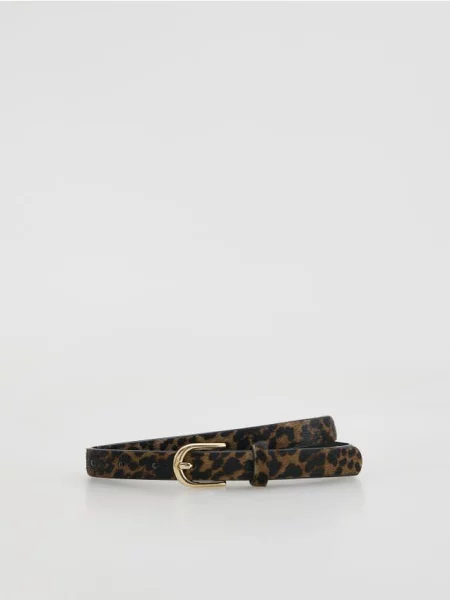 Reserved Шкіряний з анімалістичним візерунком різнобарвний 