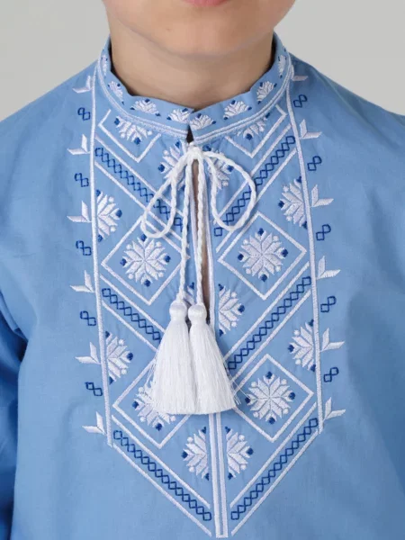 Детская рубашка Folk Moda голубая
