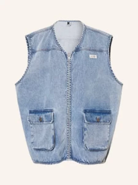 Karo Kauer Oversized Kamizelka Jeansowa blau niebieska