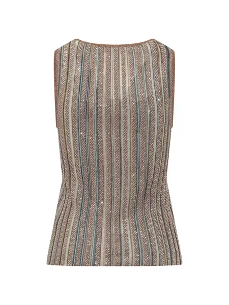 Top Missoni cu paiete maro