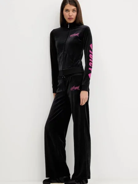 Велюрова кофта Juicy Couture Angel візерунок чорний