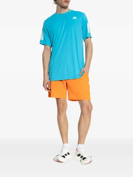 Ριγέ τένις μπλούζα Adidas με αυτόγραφο μαύρο