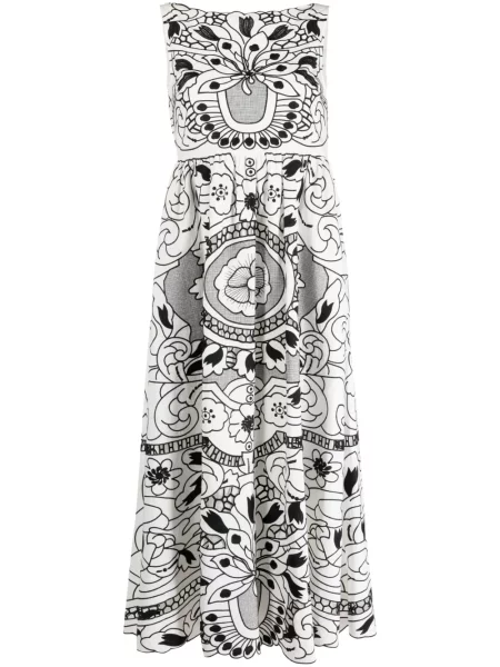 Rochie fără mâneci Red Valentino fără mâneci cu imagine de costum alb