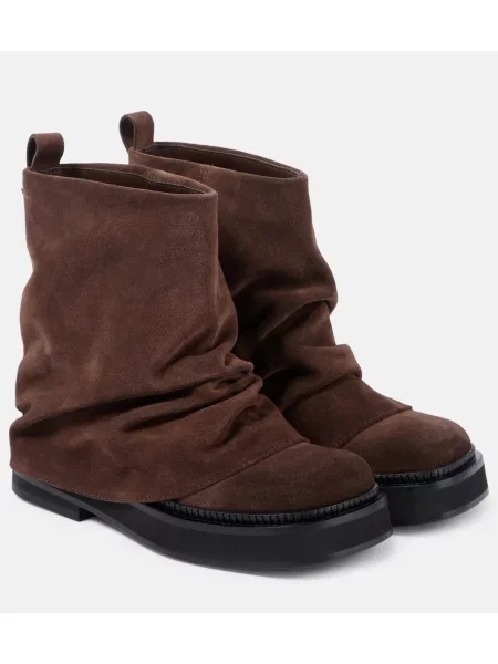 Cizme scurte The Attico din piele de căprioară maro