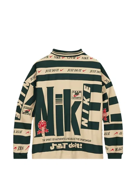 Поло тениска Nike с принт зелено