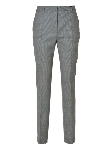 Pantaloni Tonello de lână în carouri gri