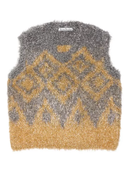 Vestă Acne Studios cu imprimeu geometric gri