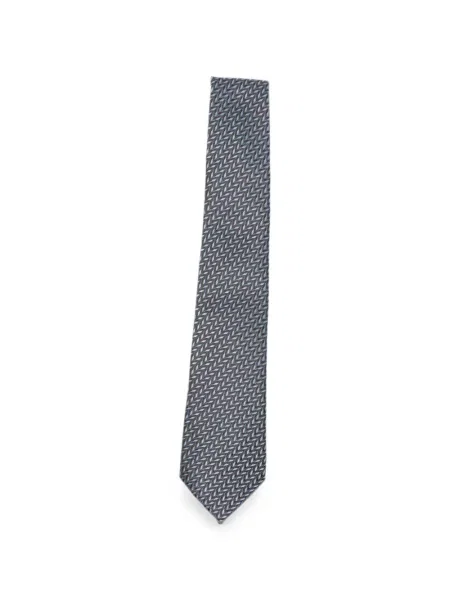 Cravată Giorgio Armani cu imprimeu geometric albastru