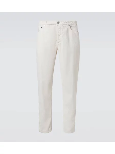 Manšestrové kalhoty Brunello Cucinelli bílé